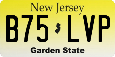 NJ license plate B75LVP