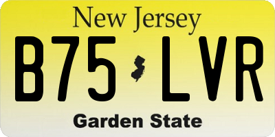 NJ license plate B75LVR