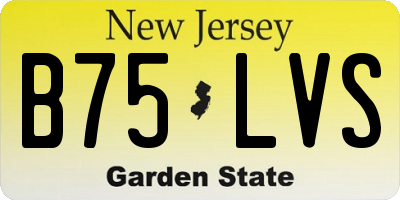 NJ license plate B75LVS