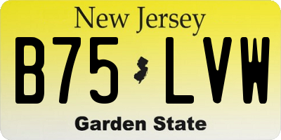 NJ license plate B75LVW