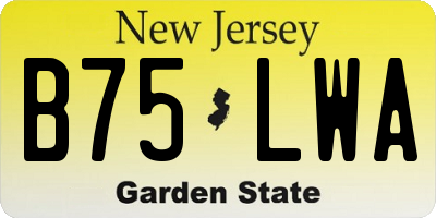 NJ license plate B75LWA
