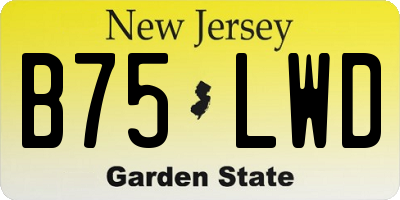 NJ license plate B75LWD