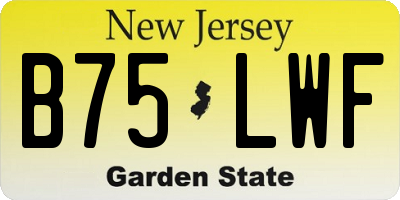 NJ license plate B75LWF