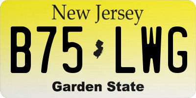 NJ license plate B75LWG