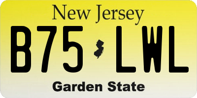NJ license plate B75LWL