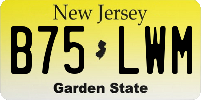 NJ license plate B75LWM