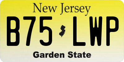 NJ license plate B75LWP