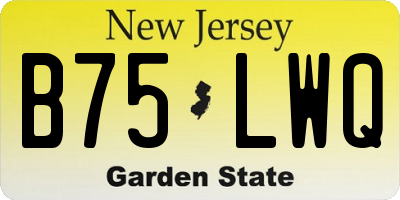 NJ license plate B75LWQ