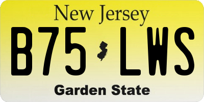 NJ license plate B75LWS