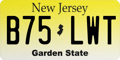 NJ license plate B75LWT