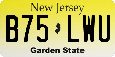 NJ license plate B75LWU