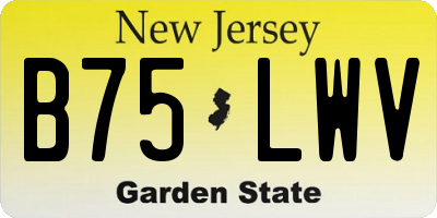 NJ license plate B75LWV