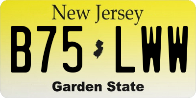 NJ license plate B75LWW