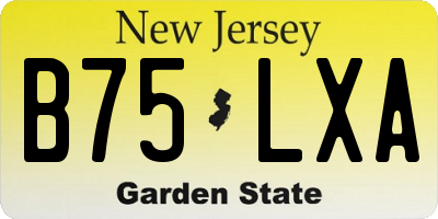 NJ license plate B75LXA