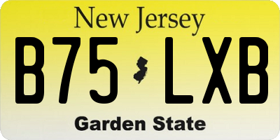 NJ license plate B75LXB