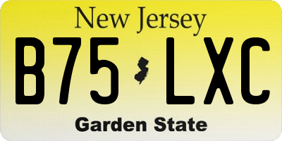 NJ license plate B75LXC