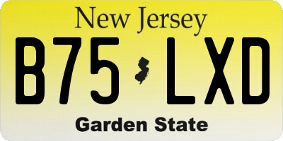 NJ license plate B75LXD
