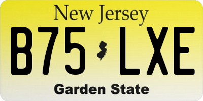 NJ license plate B75LXE