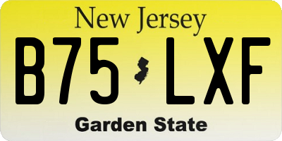 NJ license plate B75LXF