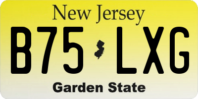 NJ license plate B75LXG