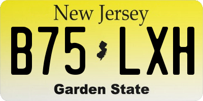 NJ license plate B75LXH