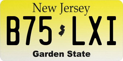 NJ license plate B75LXI