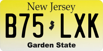 NJ license plate B75LXK