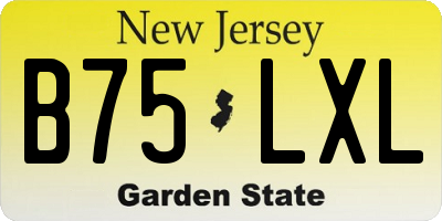 NJ license plate B75LXL