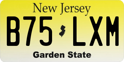 NJ license plate B75LXM