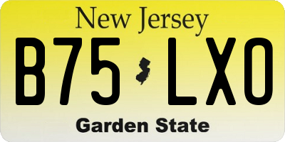 NJ license plate B75LXO