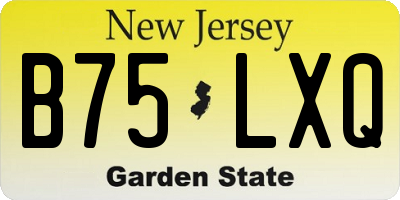NJ license plate B75LXQ