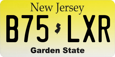 NJ license plate B75LXR