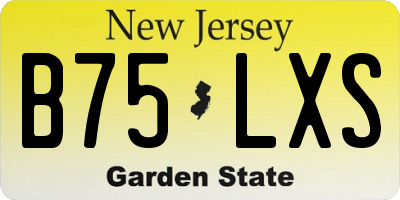 NJ license plate B75LXS