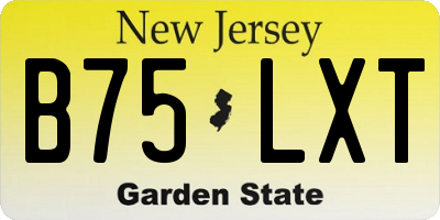 NJ license plate B75LXT