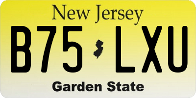 NJ license plate B75LXU