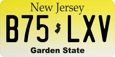NJ license plate B75LXV