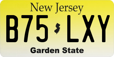 NJ license plate B75LXY