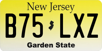 NJ license plate B75LXZ