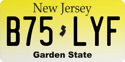 NJ license plate B75LYF
