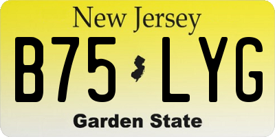 NJ license plate B75LYG
