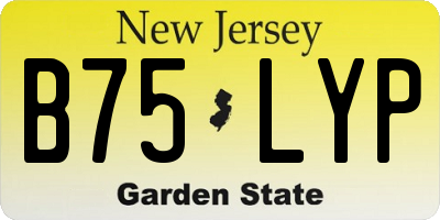 NJ license plate B75LYP
