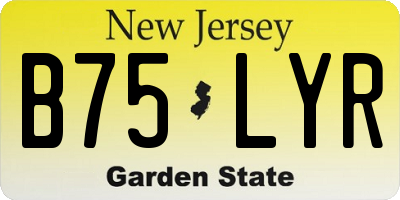 NJ license plate B75LYR