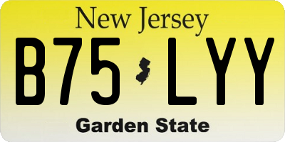 NJ license plate B75LYY