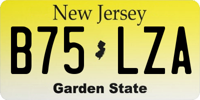 NJ license plate B75LZA