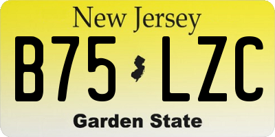 NJ license plate B75LZC