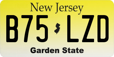 NJ license plate B75LZD