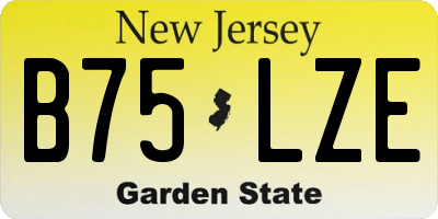 NJ license plate B75LZE