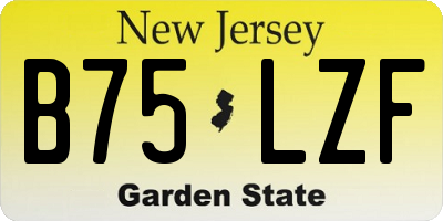 NJ license plate B75LZF