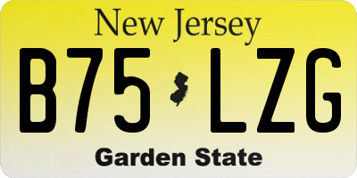 NJ license plate B75LZG