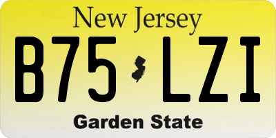 NJ license plate B75LZI